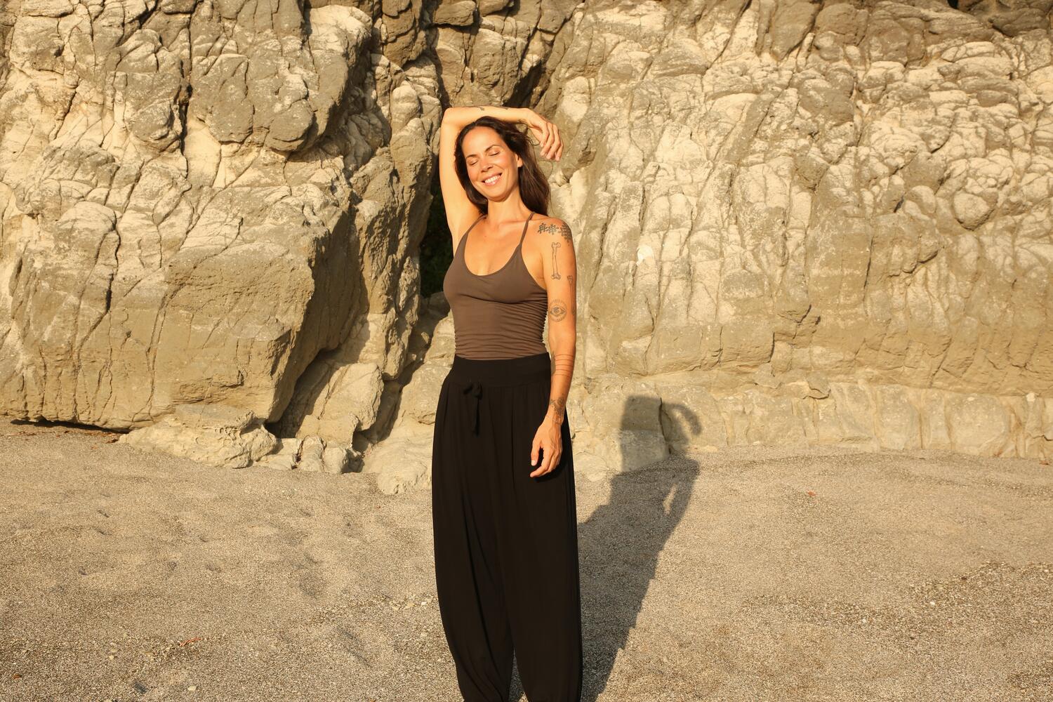 Stretch top - Stone Brown